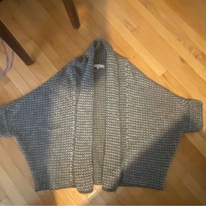 Lineamaglia (Italy) Brown & White Wool Blend Open Cardigan Sweater Size …